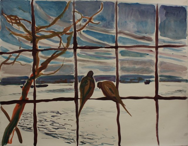 Mourning Doves Warehouse 22 x 29"