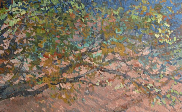 Low Branches, 2015, Acrylic on Canvas, 48 x 78 in. (NLA)