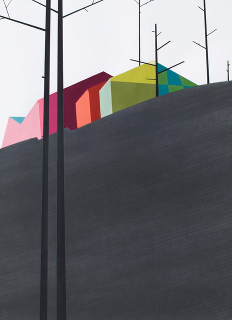 Two Weeks Later, 2013, gouache and graphite on paper, 32 x 22" **