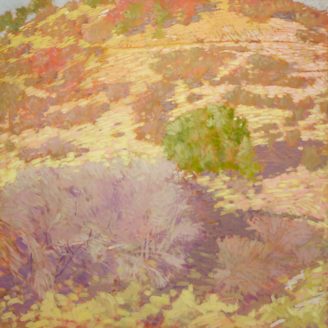 Hill Near Brush Creek, Summer, Acrylic on Canva, 48 x 48 in.