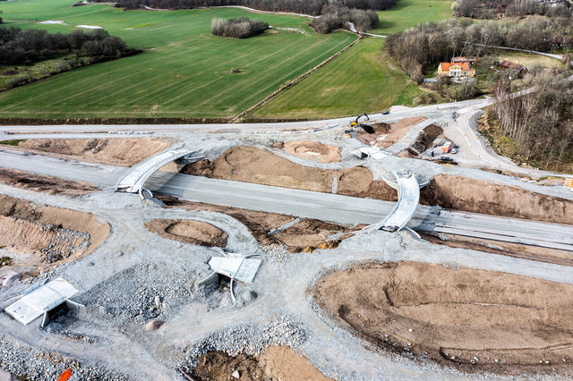 Bygget av nya E22 mellan Lösen och Jämjö