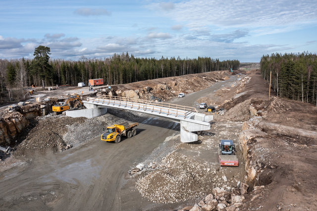 Bygget av nya E22 mellan Lösen och Jämjö