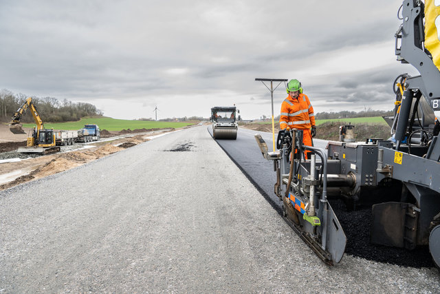 Bygget av nya E22 mellan Lösen och Jämjö