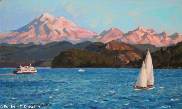 Mt. Baker over Obstruction Island