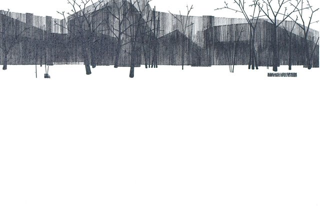 Lake 2, 2011, graphite on paper, 7 x 10"