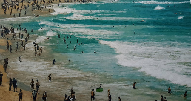 making waves 19 190x95 cm. oil on canvas sold