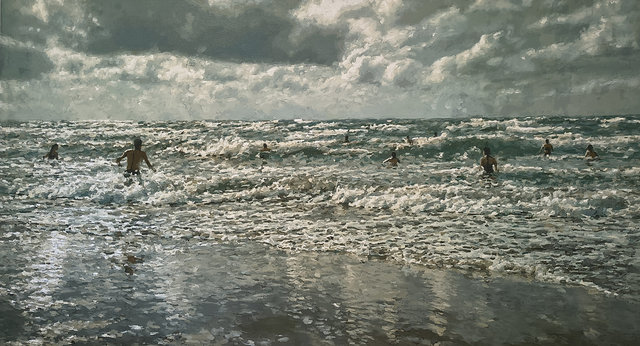Noordzee 03', oil on canvas, 250x130 cm.