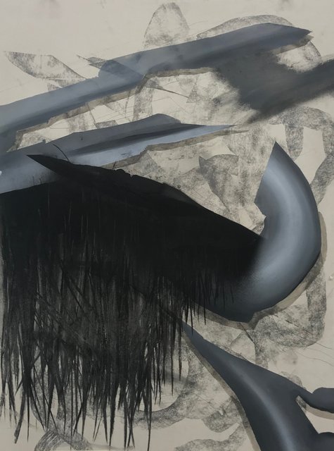 Untitled, 75 x 100 cm, Öl / Kohlestift auf Karton