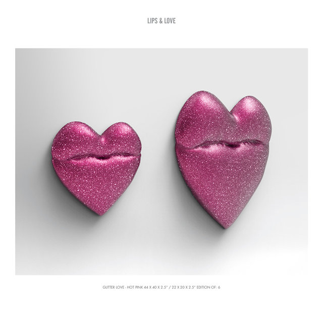  LIPS & LOVE GLITTER LOVE - HOT PINK 3 44 X 40 X 2.5” : 22 X 20 X 2.5” EDITION OF- 6.jpg
