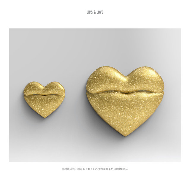  LIPS & LOVE GLITTER LOVE - GOLD 44 X 40 X 2.5” : 22 X 20 X 2.5” EDITION OF- 6.jpg