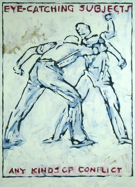 Eye Catching Subjects, 2015, Latex on birch plywood panel, 66 x 48 in. (NLA)