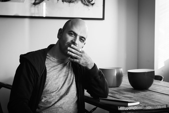 Roberto Saviano, on the set of the Documentary "Ferrante Fever"