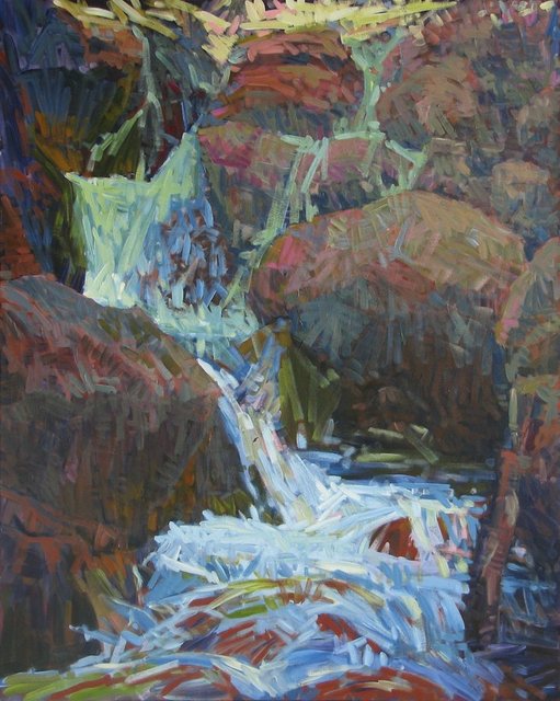 Small Fall  at Hell Roaring Creek, 2014, Acrylic on Canvas, 60 x 48 in.