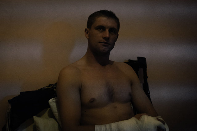 Injured soldier.