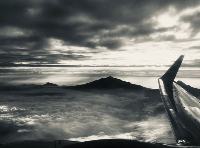 In flight over Bali