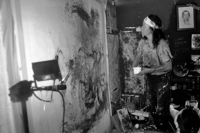 Dance and paint performance