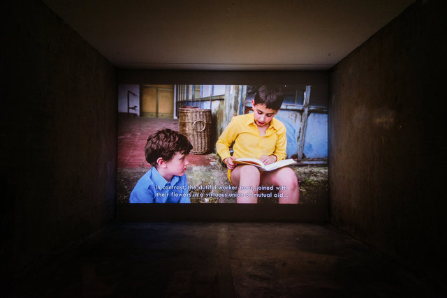 Mikhail Karikis, Children of Unquiet, 2014, installation view A Tale of a Tub. Photo: Fabian Landewee