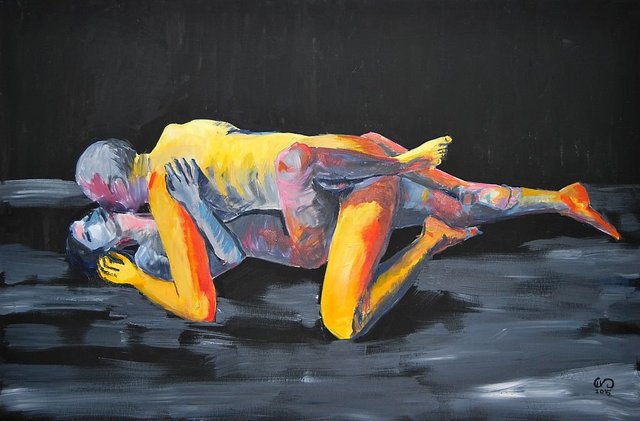 Amantes Amentes 120x80 akryl płótno 2015