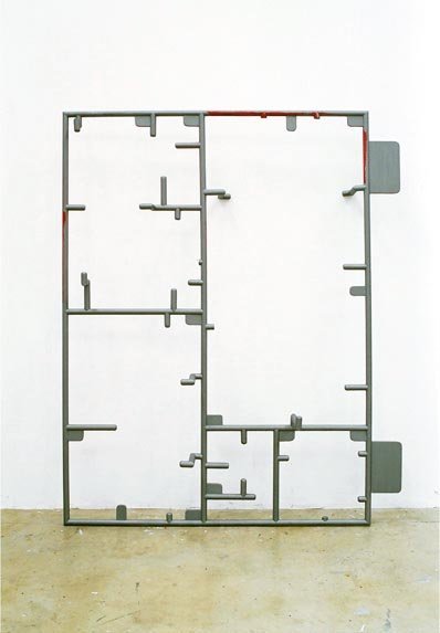 Raspberry and Grey Leftover, 2006, 200 x 160 x 20 cm