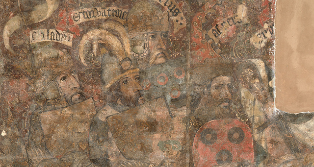 Medieval wallpainting, detail