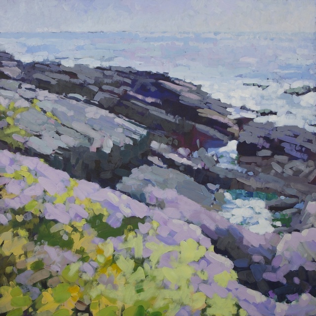 Tidal Pool and Juniper, 2012, Acrylic on Canvas, 40" x 40"