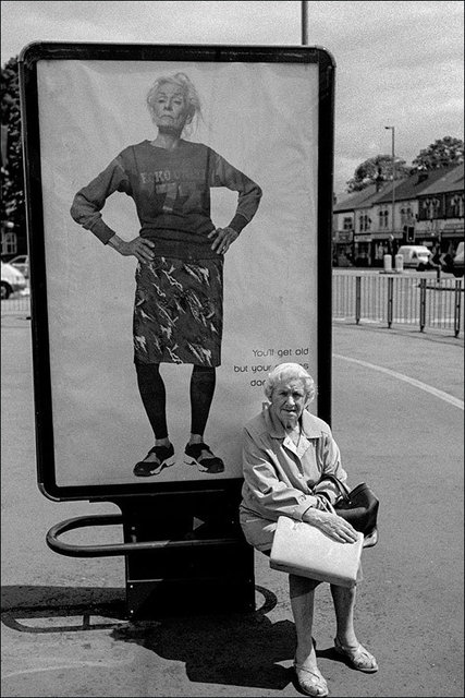 A Woman at a Bus Stop