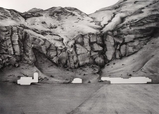 S Frantz, Iceland 1, 2012, graphite on paper, 12 in x 16 in