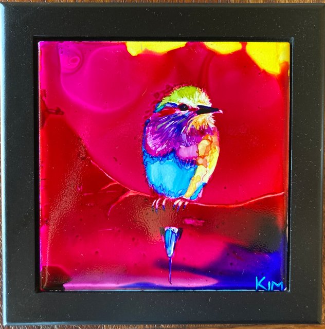 Alcohol ink on tile 2022