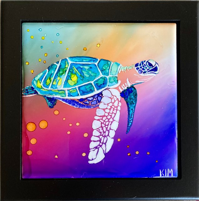 2020 Alcohol Ink on TIle 6x6
