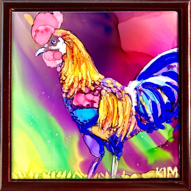 2020 Alcohol ink on Tile