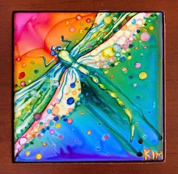 Alcohol Ink on tile 2022