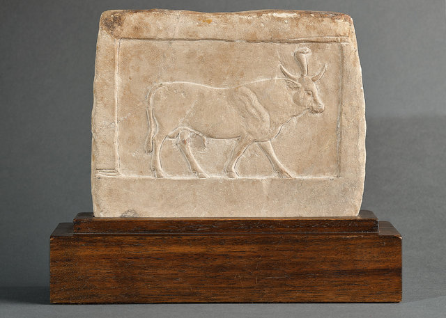 Limestone sacred bull, Ptolemaic , Egyptian