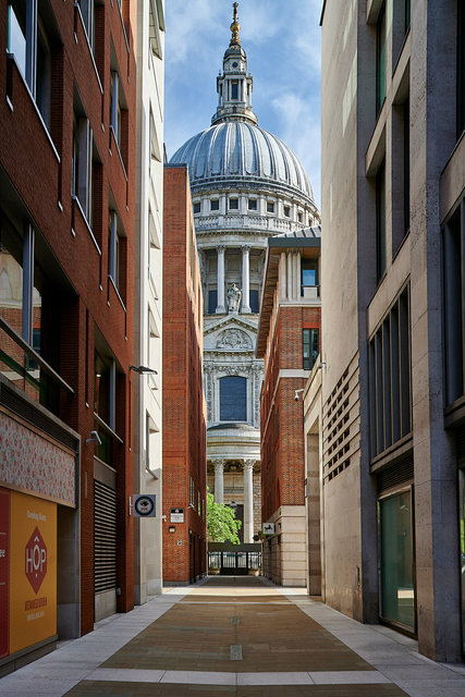 St Paul's Cathedral from Paternoster Square development 