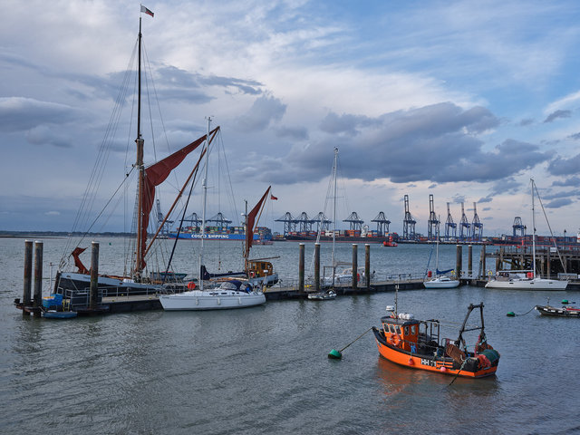 Felixstowe from Harwich, 28 Aug 26, (Cosco) "Denmark", (Cosco) "Indonesia"