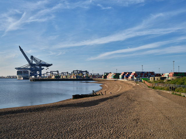 Felixstowe port from Landguard point