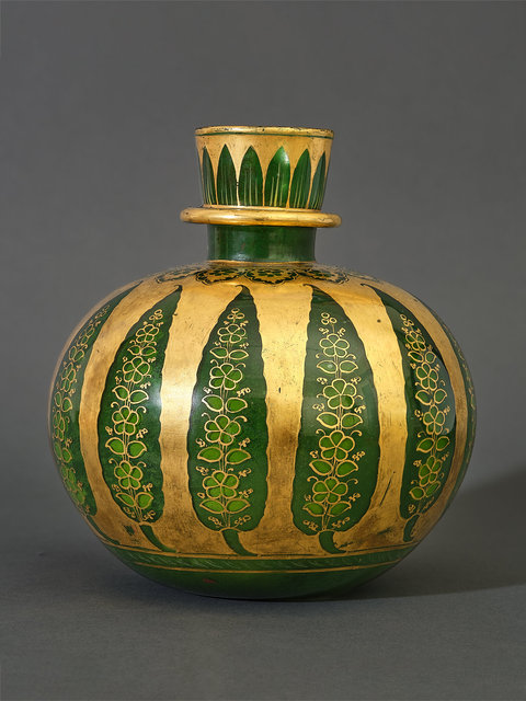 Mughal Green Glass Huqqa Bottle, Forge Lynch