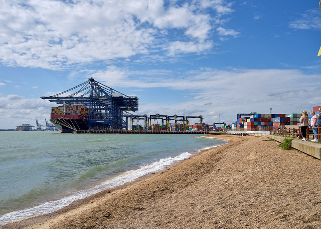 Felixstowe port from Landguard point