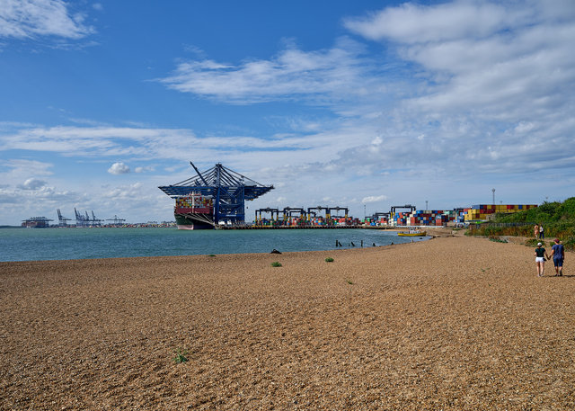 Felixstowe port from Landguard point