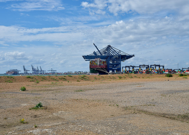 Felixstowe port from Landguard point