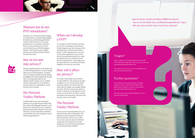 Photography for Stenden Personal Vitality Plan