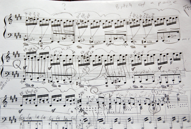 Notes on Moonlight Sonata's music scores