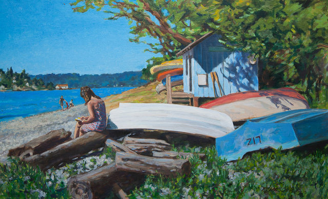 Reading Near the Boathouse