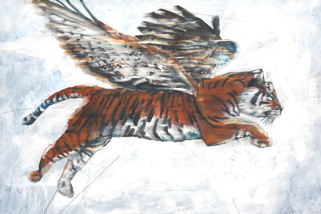 2: 4'x6' "tyger tyger burning bright, on what wings dare she inspire"-sold