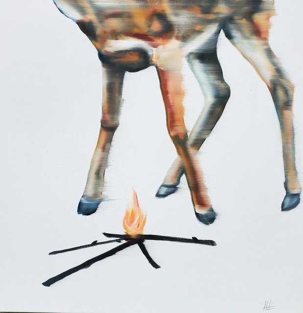 "The Spell of the Moment" 30"x30" oil on canvas