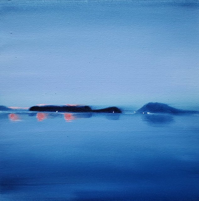 samish bay twilight, 10"x10", 2023