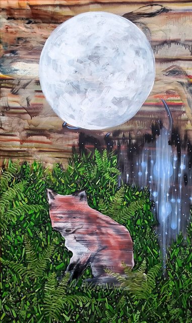 bound by the frost moon, 70"x36", 2023