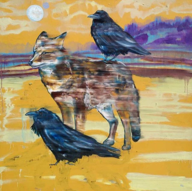 "the wandering god of poetry" 48"x48"