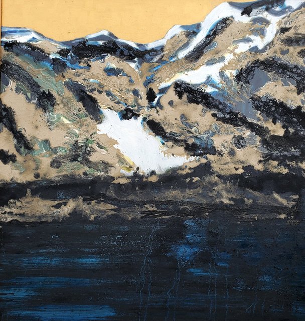 lightning charcoal, volcanic ash, wood glue, acrylic & oil on canvas