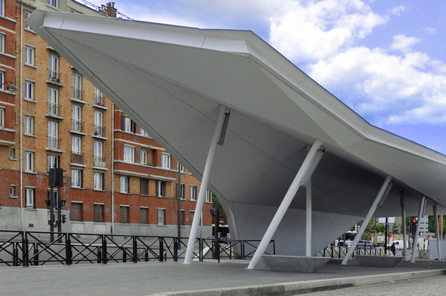 Auvent de la Porte des Lilas - Architectes Gelin et Lafon