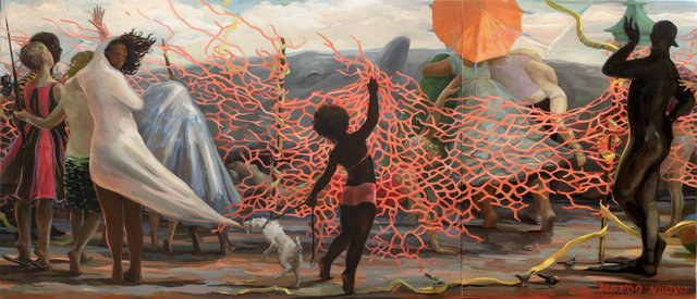Il Mondo Nuovo, oil on canvas, 108"x48"